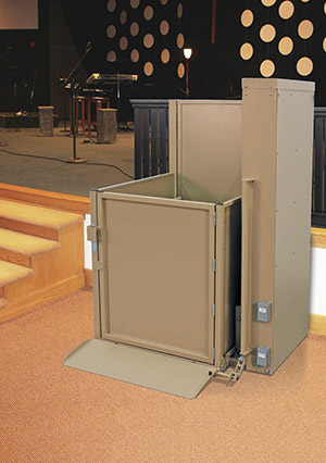 wheelchair platform lift by a stage